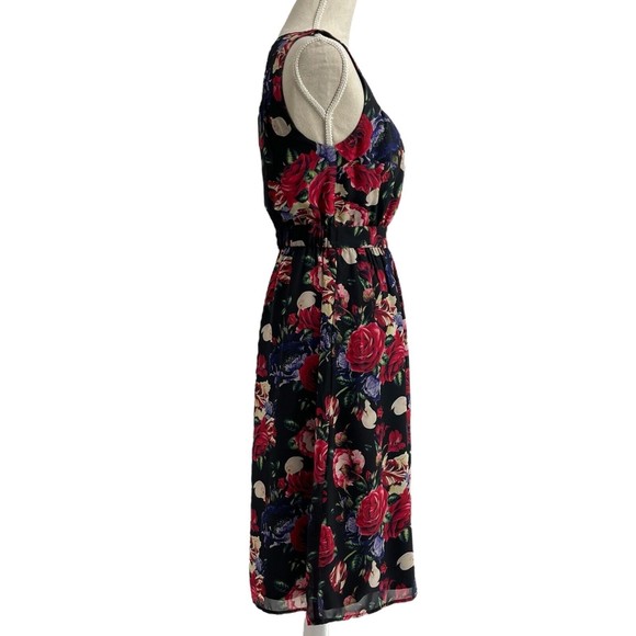 Modcloth Womens Flaunts And Needs Rose Floral Print Chiffon Sleeveless Dress S - Picture 8 of 14